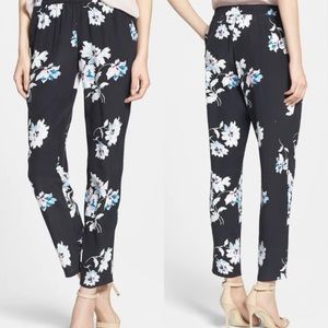 Joie Talina B Floral Print 100% Silk Pants